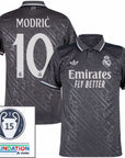 Real Madrid Modric 10 Third Fan Jersey 2024/25 Patches UCL UEFA Foundation (Official Printing)