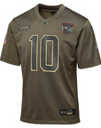 New England Patriots Drake Maye Olive 2025 Salute to Service Game Jersey NFL
