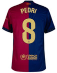 Barcelona Pedri 8 Home 2024/25 Patches UCL UEFA Foundation (Official Printing)