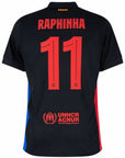 Barcelona Raphinha 11 Away 2024/25 Patches UCL UEFA Foundation (Official Printing)