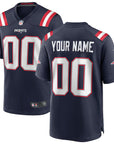 New England Patriots Game Home Jersey - Navy - Custom NFL