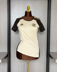 Camisa Flamengo Treino 2026 Feminina Bege - Fan Version