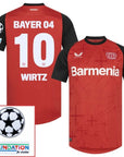 Bayer 04 Leverkusen Wirtz 10 Home Fan Jersey 2024/25 Patches UCL UEFA Foundation (Official Printing)