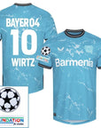 Bayer 04 Leverkusen Third Fan Jersey 2024/25 Patches UCL UEFA Foundation (Official Printing)