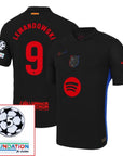 Barcelona Lewandowski 9 Away 2024/25 Patches UCL UEFA Foundation (Official Printing)