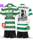 Conjunto Infantil Sporting Principal BICAMPEÃO 2025/26 - LANÇAMENTO! 🦁🏆