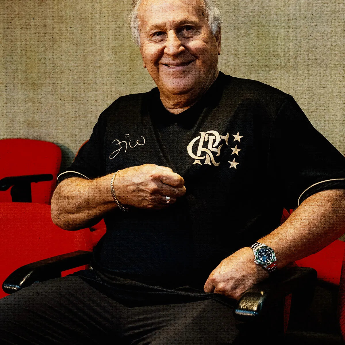 Camisa Flamengo Zico 1981 Preto e Ouro Retrô Masculina